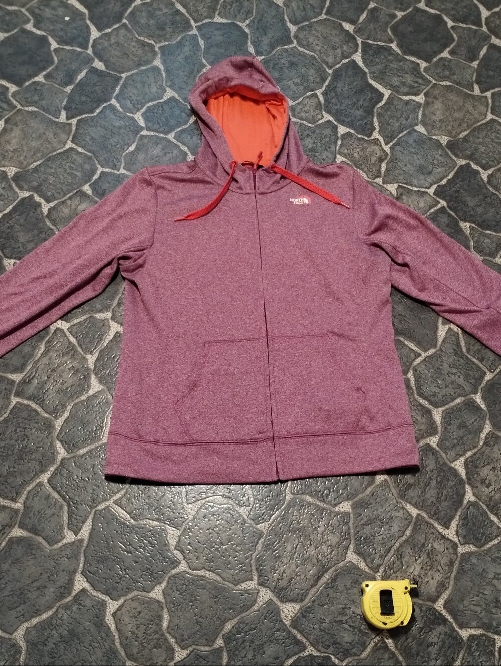 The North Face women's full zip hoodie fleece jacket Dark pink Size XL